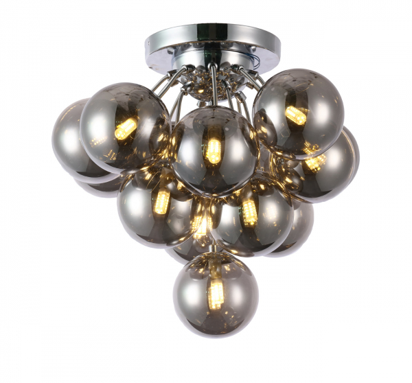 Светильник потолочный Escada 555/15 15*G9 510*510*430мм Chrome/Smoke