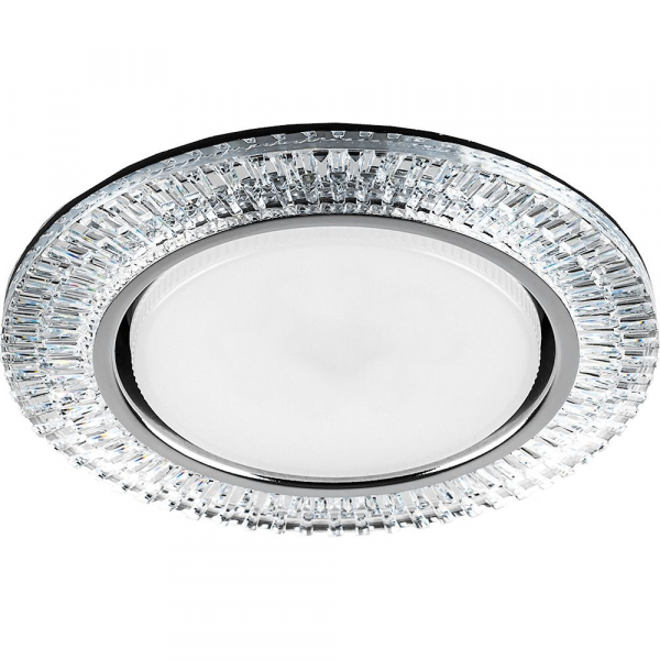 Светильник встраиваемый с белой LED подсветкой Feron CD4033 GX53 прозрачный, хром, 20LED*2835 4000K