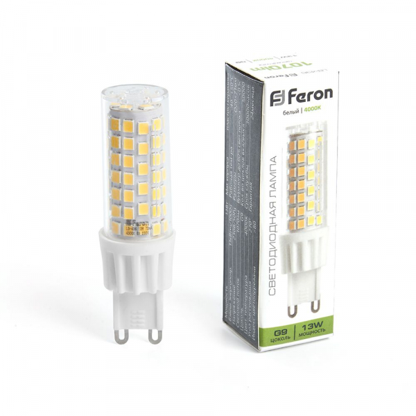 Лампа светодиодная Feron LB-436 G9 13W 4000K 230V