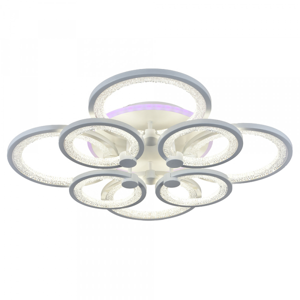 Люстра светодиодная Profit Light 8002/4+4 WHT 192W+8W RGB 3000-6000K пульт