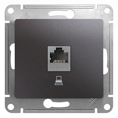 Механизм розетки комп. 1-м Glossa RJ45 кат.5е графит SchE