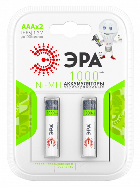 Аккумуляторная батарея ЭРА HR03-2BL 1000mAh (цена за 1 шт.)