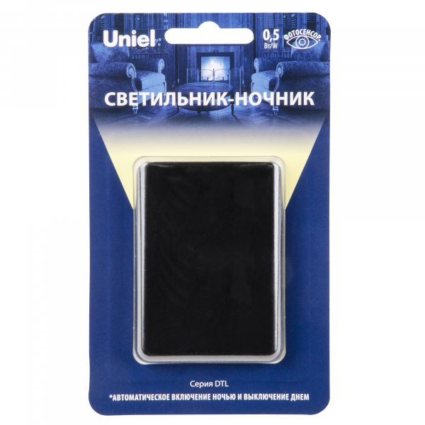 Светильник-ночник Uniel DTL-320 прямоугольник-Black-Sensor с фотосенсором