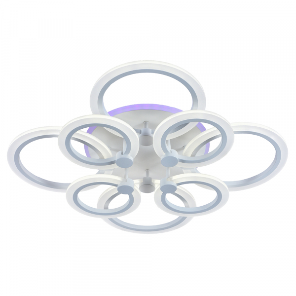 Люстра светодиодная Profit Light 8076/4+4 WHT 144W+11W RGB 3000-6000K пульт
