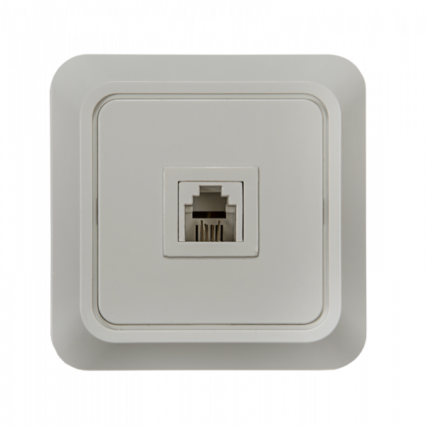Розетка телефонная 1-м ОП Bolleto 7034 16А IP20 бел. ASD / IN HOME