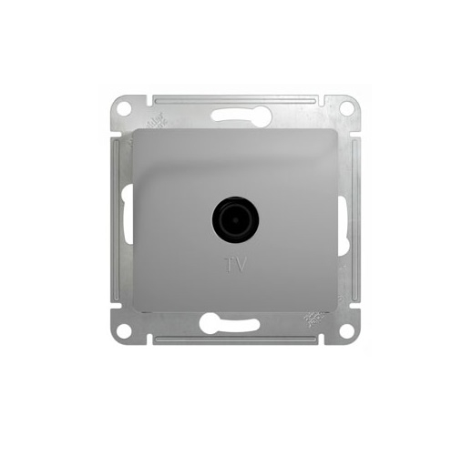 *Механизм розетки TV 1-м СП Glossa проходной 4DB алюм. SchE