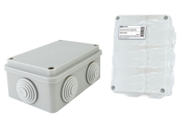 Коробка распаячная ОП 120х80х50мм крышка IP55 6вх. инд штрихкод TDM