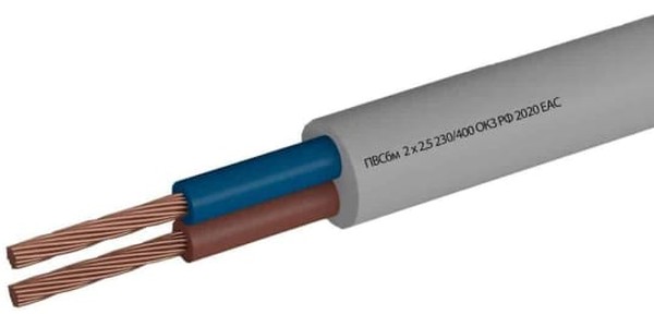 Провод ПВСбм 2Х2,5 бел (20) Мастер Тока