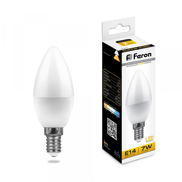 Лампа светодиодная Feron LB-97 Свеча E14 7W 2700K