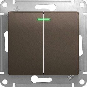 Механизм выключателя 2-кл. СП GLOSSA 10А IP20 10AX шоколад SchE