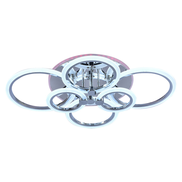Светодиодная люстра Profit Light 8076/6 CHR 132W+8W RGB 3000-6000K пульт