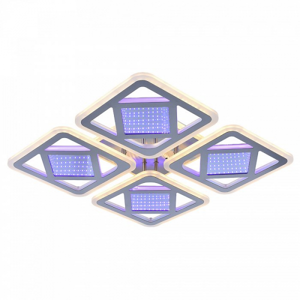 Люстра светодиодная Profit Light 8012/4 NKL 142W+64W BL+YL 3000-6000K пульт