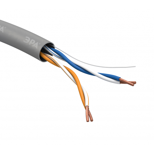 Кабель витая пара U/UTP 2x2x24 AWG Cat5e CCA PVC 305м ЭРА SIMPLE