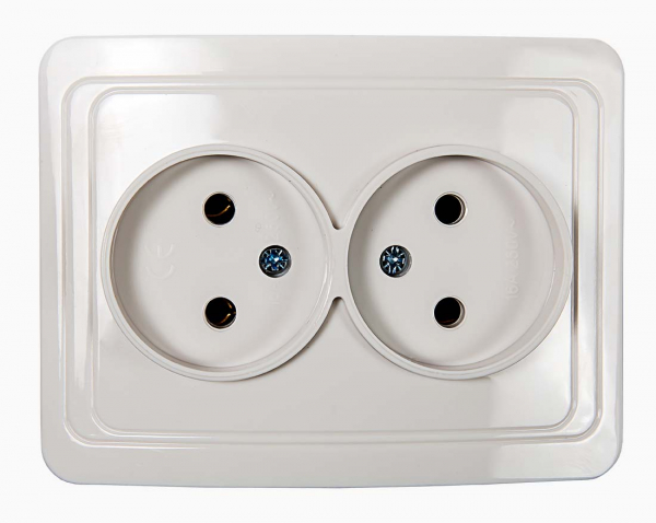 Розетка 2-м СП Classico 2102 16А IP20 бел. ASD / IN HOME