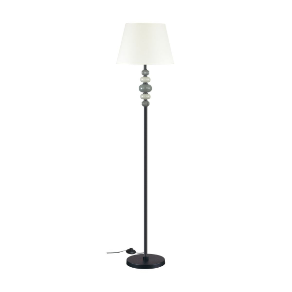 Торшер Odeon Light Exclusive Sochi 4896/1F E27 черный матов,серый,молочный металл,керамика,ткань