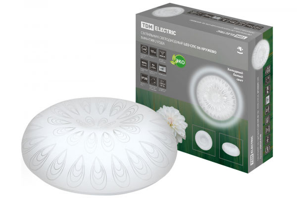 *Светильник светодиодный LED СПС 06 15Вт 4000К D30см, Кружево TDM