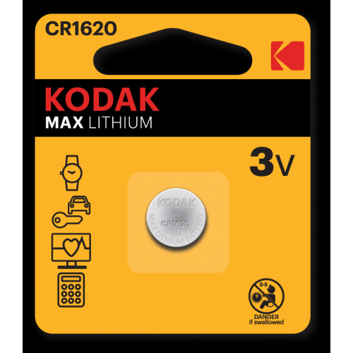 Батарейки Kodak CR1620-1BL MAX Lithium 