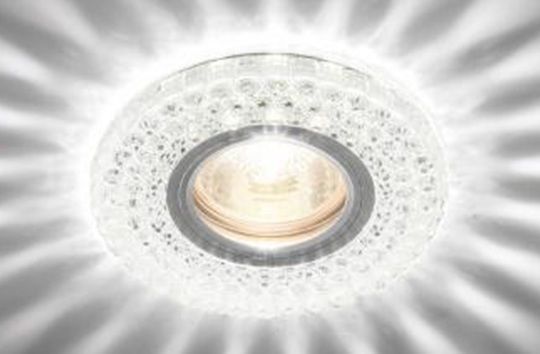 *Светильник потолочный с диодной подсветкой ограненное стекло прозрачный CRYSTAL LED 17 MR16