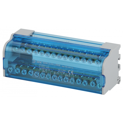Шина на DIN-рейку в корпусе (кросс-модуль) ШНК 2х15 L+PEN NO-224-14 ЭРА