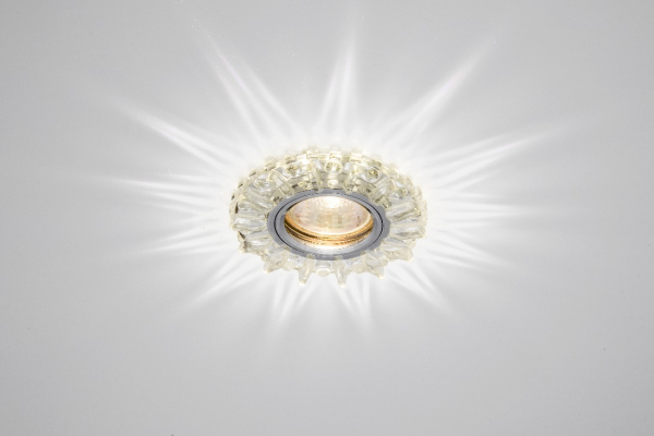 *Светильник потолочный с диодной подсветкой ограненное стекло MR16 прозрачный CRYSTAL LED 9