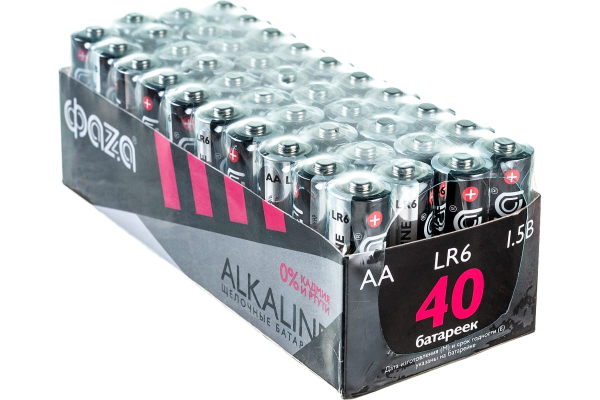 Элемент питания LR 6 (AA) алкалиновая уп. 40 шт. ФАZА Alkaline Pack-40 цена за 1 шт