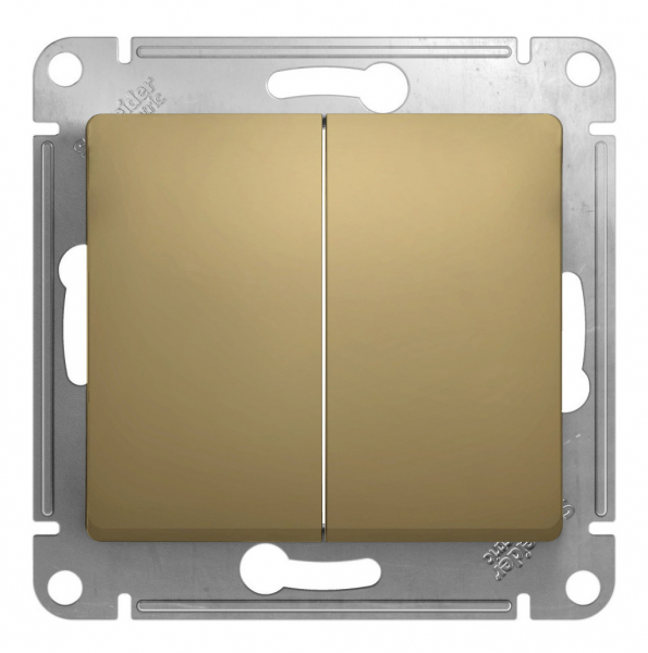 Механизм переключателя 2-кл. СП Glossa 10А IP20 (сх. 6/2) 10AX титан SchE
