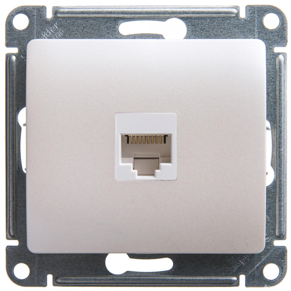 Механизм розетки комп. 1-м Glossa RJ45 CAT.5E перламутр SchE