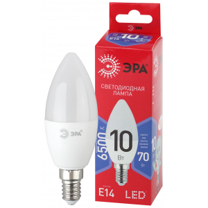 Лампочка светодиодная ЭРА RED LINE LED B35-10W-865-E14 R (диод, свеча, 10Вт, хол, E14)