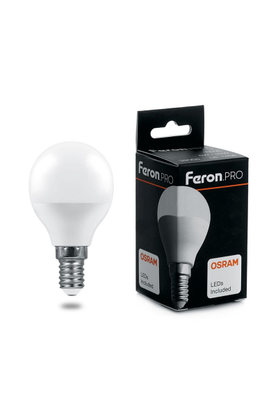 Лампа светодиодная Feron.PRO LB-1407 Шарик E14 7.5W 4000K OSRAM LED