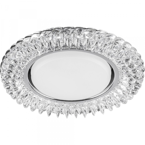 Светильник встраиваемый с белой LED подсветкой Feron CD4035 GX53, прозрачный, хром, 20LED*2835 SMD 