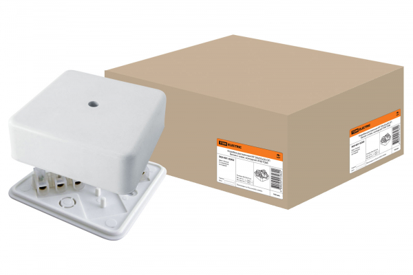 Коробка распаячная КР 50х50х20  ОП с клем. колодкой белая IP40 TDM