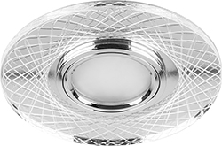Свет-к потол. вст. с подсв. 15LED*2835 SMD 4000K, MR16 50W G5.3, прозрачный, хром, CD970 Feron  
