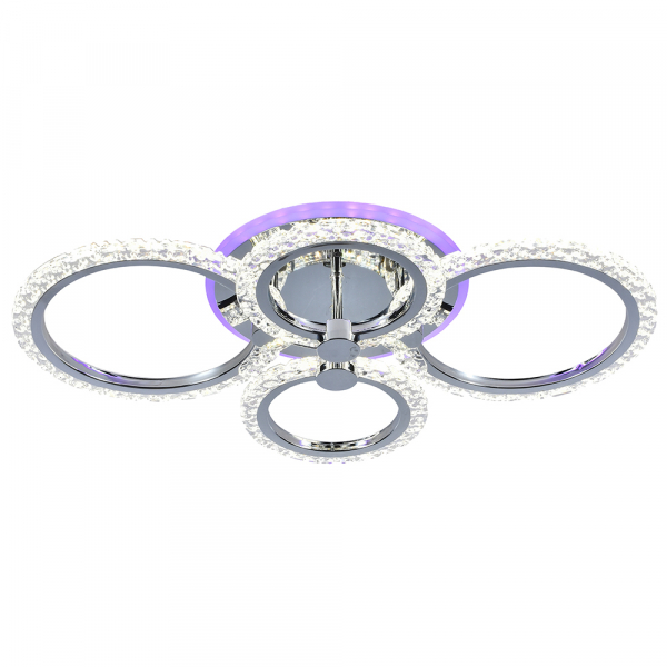 Люстра светодиодная Profit Light 18027/4 CHR 76W+8W RGB 3000-6000K пульт