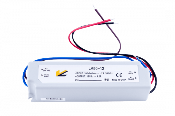 Блок питания для ленты IP67 пластик 50W 12V LV-50-12