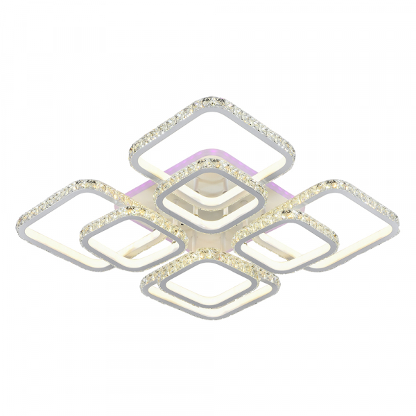 Люстра светодиодная Profit Light 8010/4+4 WHT 416W+8W RGB 3000-6500K пульт