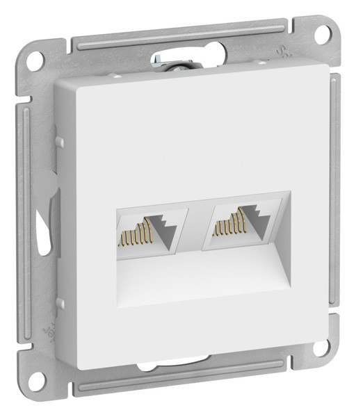 Розетка двойная компьютерная RJ45+RJ45 Systeme Electric AtlasDesign Лотос кат.5Е механизм 