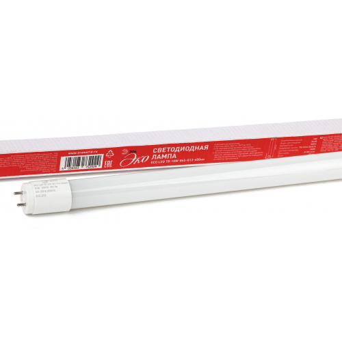 Лампа светодиодная ЭРА RED LINE ECO LED T8-10W-865-G13-600mm (диод,трубка стекл,10Вт,хол,непов. G13)