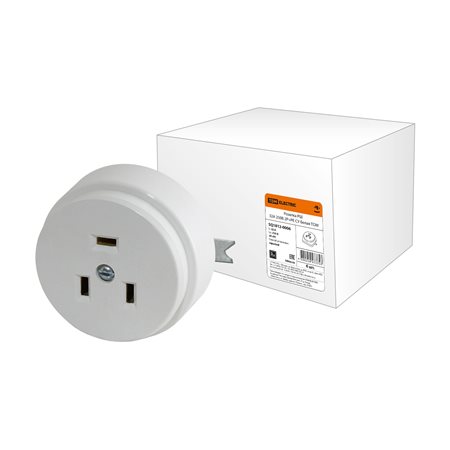 Розетка РШ 32А 250В 2P+PE СУ белая TDM