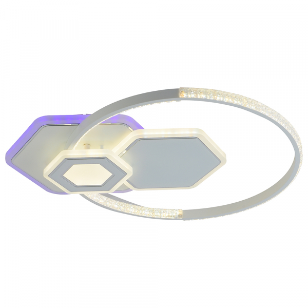 Люстра светодиодная Profit Light 8295 WHT 98W+8W RGB 3000-6000K 7400lm пульт