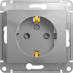 Механизм розетки 1-м СП Glossa 16А защ. шторки с заземл. алюм. SchE