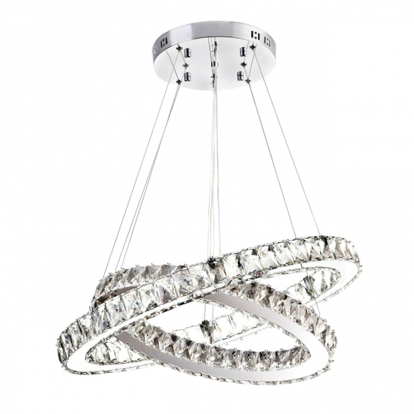 Подвесной светильник LED4U L1092-60-40 круг хром 51Вт 3500-6500К пульт 600-400*400-1100*600мм