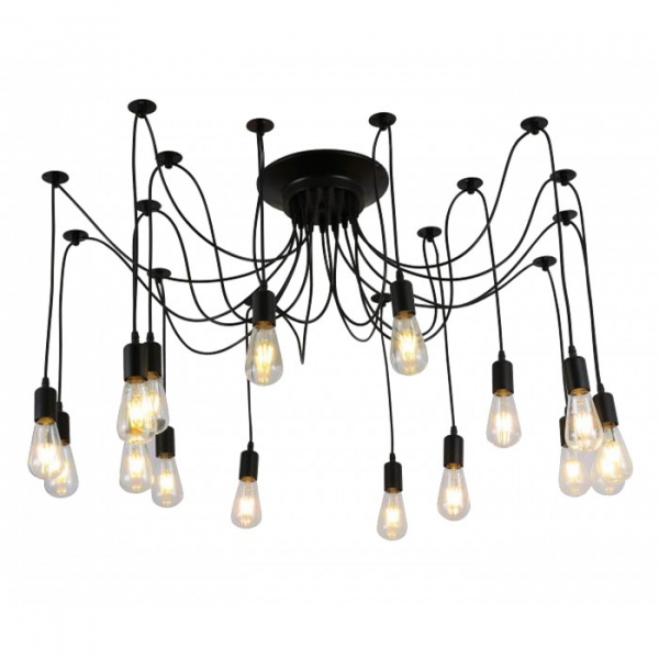 Подвесная люстра Kink Light Блиц d140 h120 E27 16*E27 черная
