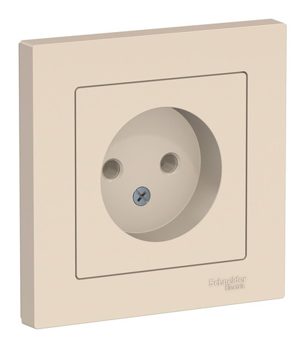 Розетка 1-м СП AtlasDesign 16А IP20 без заземл. в сборе беж. SchE