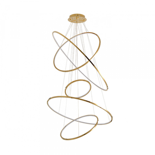 Подвесной светодиодный светильник Kink Light Амия d80+120+40+100+60 h500 LED 256W 3000K золото