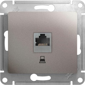 *Механизм розетки комп. 1-м Glossa RJ45 кат.5е платина SchE