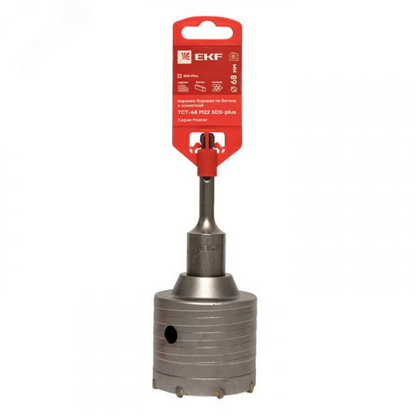 Коронка буровая по бетону с оснасткой ТСТ-68 М22 SDS-plus EKF Master