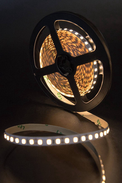 Лента светодиодная SWG SMD 2835, 120 LED/м, 12 Вт/м, 12В, IP20, 1000lm/м, теплый 5м