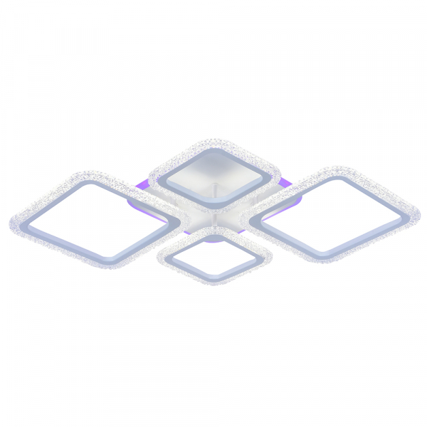 Люстра светодиодная Profit Light 8015/2+2 WHT 88W+12W RGB 3000-6000K пульт
