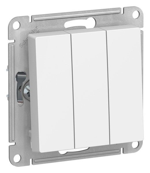 Выключатель 3-клавишный Лотос Systeme Electric AtlasDesign сх.1+1+1 10АХ механизм SE ATN001331