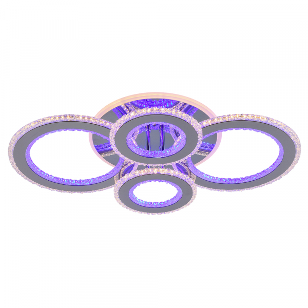 Люстра светодиодная Profit Light 8040/2+2 CHR 122W+84W BL+YL 3000-6000K пульт